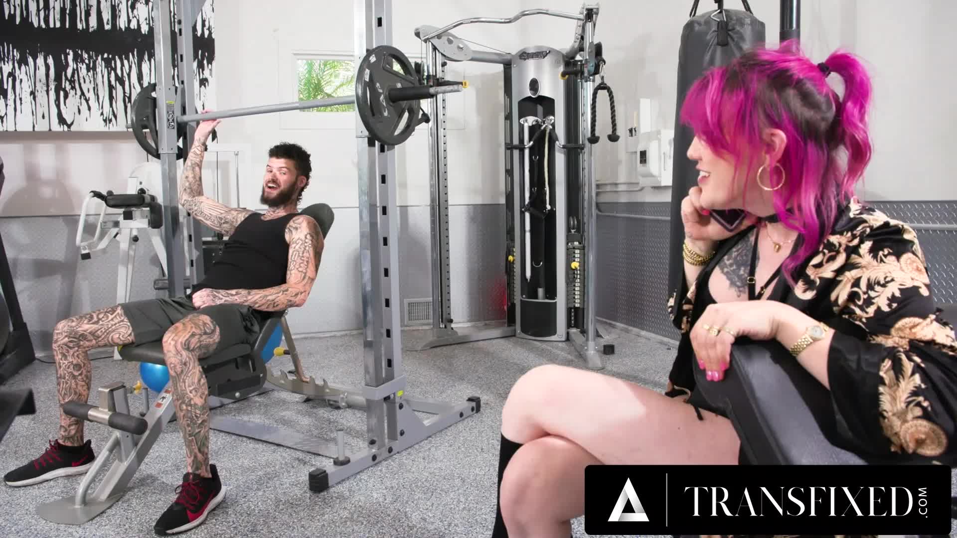 Transfixed Cutie Lena Moon Gets Stuck In The Gym And Pounded By Big