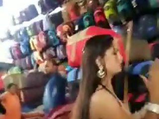 Indian hijda showing boobs and dancing on street