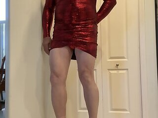 Me in a sexy red dress posing