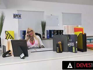 DEVILS TGIRLS - Hottest Tattooed Trans Boss Nadia Love Gets Her Tight Ass Banged By The New